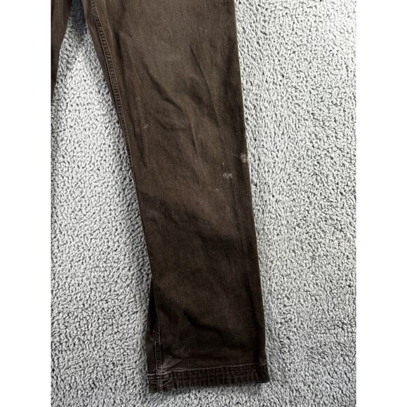 Duluth Trading‎ Carpenter Pants Men 32 Brown Work Wear Grunge Paint - Picture 7 of 12